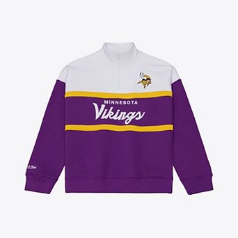 Women's Mitchell & Ness Purple Minnesota Vikings Head Coach Quarter-Zip Pullover