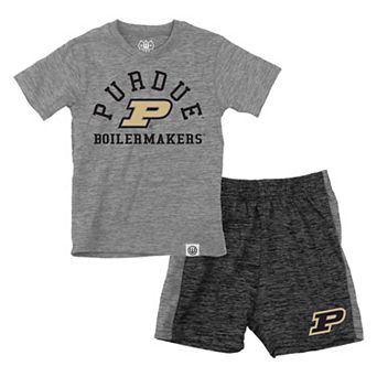 Toddler Wes & Willy Charcoal Purdue Boilermakers Cloudy Yarn T-Shirt and Shorts Set