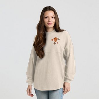 Women's Spirit Jersey Cream Milwaukee Brewers Fall Leaves Long Sleeve T-Shirt
