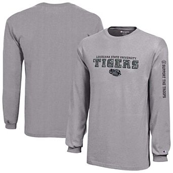 Youth Champion Heather Gray LSU Tigers Operation Hat Trick Long Sleeve T-Shirt