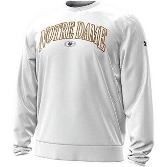 Men's Under Armour White Notre Dame Fighting Irish 2026 Sideline Pro Storm Fleece Hoodie