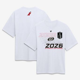 Men's Fanatics White Carolina Hurricanes Two-Time Stanley Cup Champions Banner Worthy Heavyweight T-Shirt