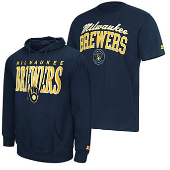 Men's Starter Navy Milwaukee Brewers Logo Hoodie & T-Shirt Combo Pack