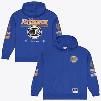 Men's Mitchell & Ness Blue New York Knicks Triple Check Fleece Hoodie