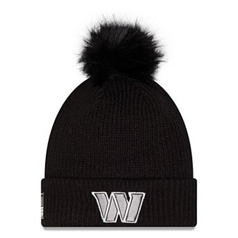 Women's New Era Black Washington Commanders 2026 Salute To Service Cuffed Knit Hat with Pom