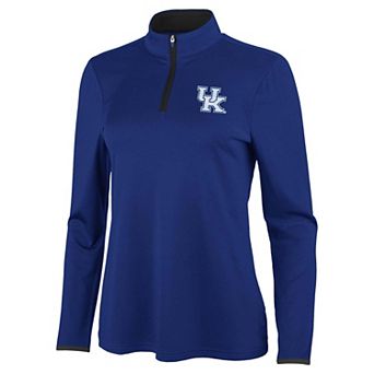 Women's Antigua Royal/Black Kentucky Wildcats Brink Quarter-Zip Pullover