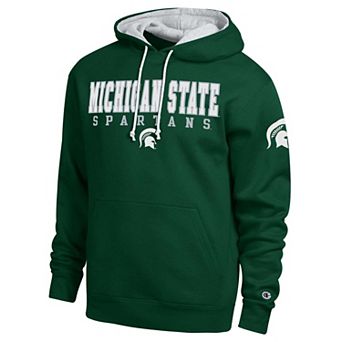Men's Champion Green Michigan State Spartans Contrast Hoodie