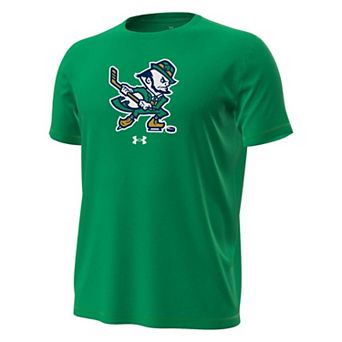 Men's Under Armour Kelly Green Notre Dame Fighting Irish Hockey Leprechaun Tech Stretch T-Shirt