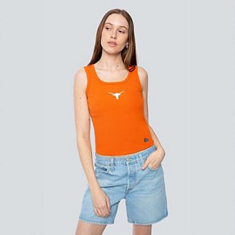 Women's Hype and Vice Texas Orange Texas Longhorns Primary Logo Ribbed Tank Top