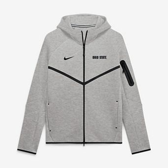 Men's Nike Gray Ohio State Buckeyes Tech Fleece Raglan Full-Zip Windrunner Hoodie