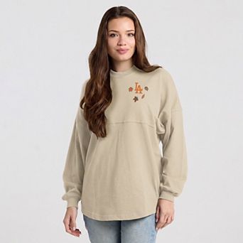 Women's Spirit Jersey Cream Los Angeles Dodgers Fall Leaves Long Sleeve T-Shirt