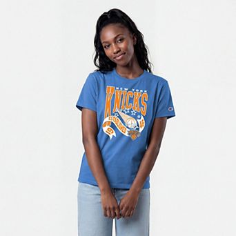 Women's Champion Blue New York Knicks Banner T-Shirt