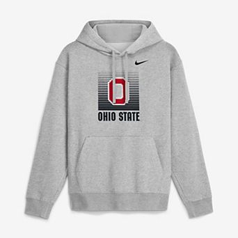 Men's Nike Heather Gray Ohio State Buckeyes Primetime Gradient Square Club Hoodie