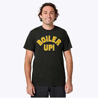 Unisex Homage Charcoal Purdue Boilermakers Block Boiler Up Tri-Blend T-Shirt