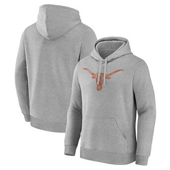 Men's Logo Athletic Heather Gray Texas Longhorns Primary Logo Fleece Pullover Hoodie