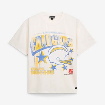 Unisex The Wild Collective Cream Los Angeles Chargers Oversized Graphic Streetwear T-Shirt