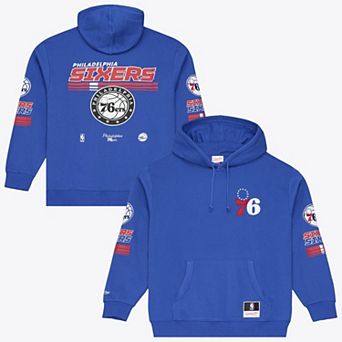 Men's Mitchell & Ness Royal Philadelphia 76ers Triple Check Fleece Hoodie