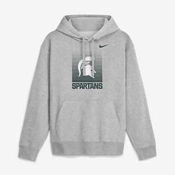 Men's Nike Heather Gray Michigan State Spartans Primetime Gradient Square Club Hoodie
