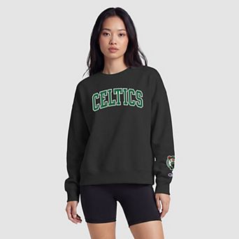 Women's Champion Black Boston Celtics Contrast Sweatshirt