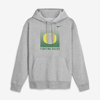 Men's Nike Heather Gray Oregon Ducks Primetime Gradient Square Club Hoodie