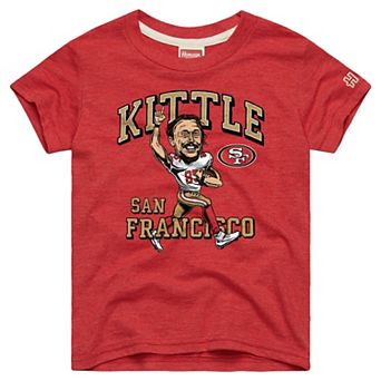 Youth Homage George Kittle Scarlet San Francisco 49ers Caricature T-Shirt