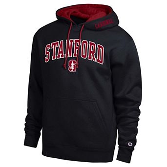 Men's Champion Black Stanford Cardinal Arch Tackle Twill Hoodie