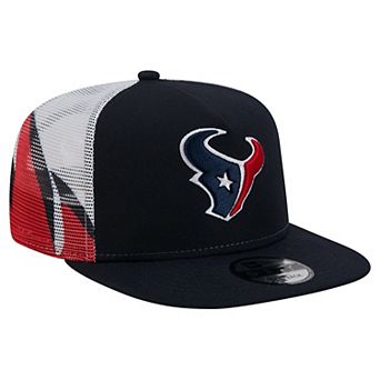 Men's New Era Navy/Red Houston Texans Mesh A-Frame 9FIFTY Snapback Trucker Hat