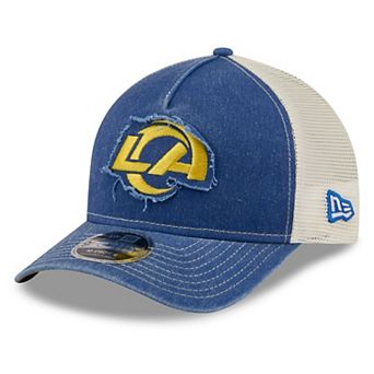 Men's New Era Royal Los Angeles Rams Fan 9FORTY A-Frame Trucker Adjustable Hat