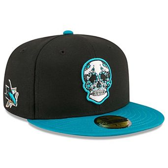 Men's New Era Black/Teal San Jose Sharks Dia De Los Muertos 59FIFTY Fitted Hat