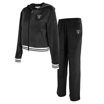 Women's WEAR by Erin Andrews Black Las Vegas Raiders Velour Track Suit