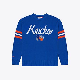 Men's Mitchell & Ness Blue New York Knicks Head Coach Sweater