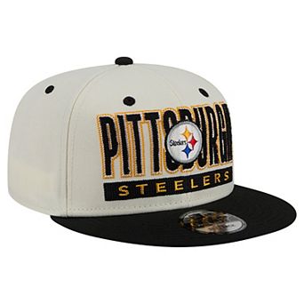 Men's New Era Cream/Black Pittsburgh Steelers Classic 9FIFTY Snapback Hat