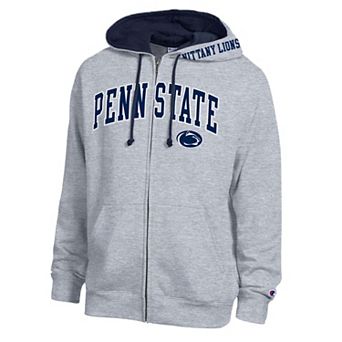 Men's Champion Heather Gray Penn State Nittany Lions Arch Logo Full-Zip Fleece Hoodie