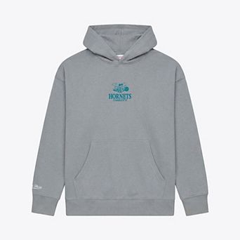 Men's Mitchell & Ness Gray Charlotte Hornets Core Fleece Hoodie