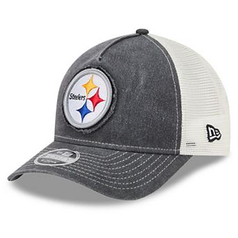 Youth New Era Black Pittsburgh Steelers Fan 9FORTY A-Frame Trucker Adjustable Hat