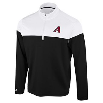 Men's Antigua Black/White Arizona Diamondbacks Hinder Quarter-Zip Pullover