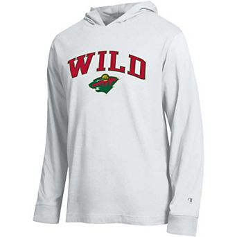 Men's Champion White Minnesota Wild All-Star Lightweight Hooded Long Sleeve T-Shirt