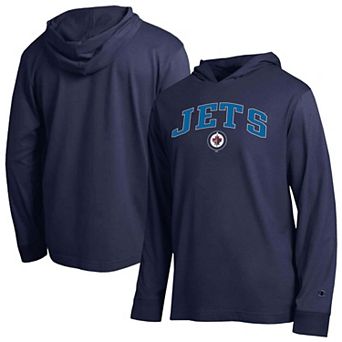 Men's Champion Navy Winnipeg Jets All-Star Lightweight Hooded Long Sleeve T-Shirt