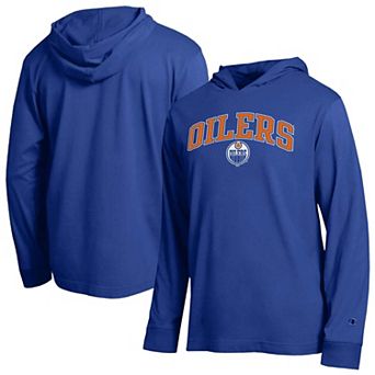 Men's Champion Royal Edmonton Oilers All-Star Lightweight Hooded Long Sleeve T-Shirt