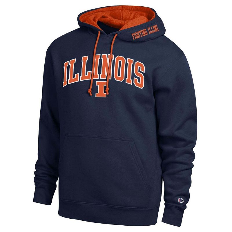 Men's Champion Navy Illinois Fighting Illini Arch Tackle Twill Hoodie