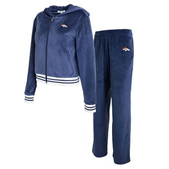 Women's WEAR by Erin Andrews Navy Denver Broncos Velour Track Suit