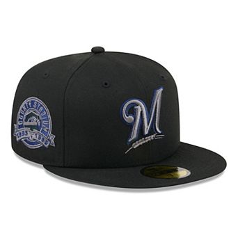 Men's New Era Black Milwaukee Brewers Color Pop 59FIFTY Fitted Hat