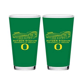 Indigo Falls Oregon Ducks Core Stadium Pint Glass 2-Pack