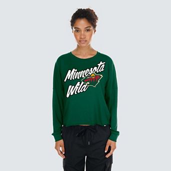 Women's New Era Green Minnesota Wild Oversized Boxy Long Sleeve T-Shirt