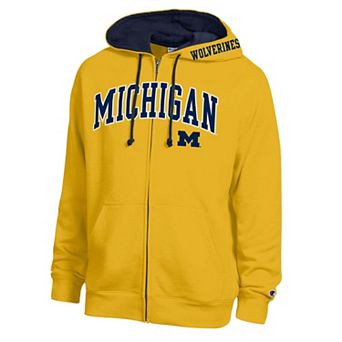 Men's Champion Maize Michigan Wolverines Arch Logo Full-Zip Fleece Hoodie