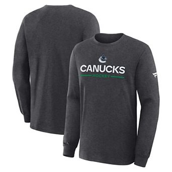 Men's Fanatics Charcoal Vancouver Canucks Authentic Pro Primary Long Sleeve T-Shirt