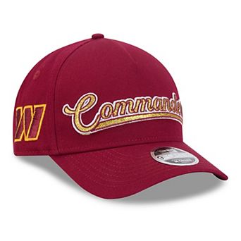 Girls Youth New Era Burgundy Washington Commanders Glitz 9FORTY A-Frame Adjustable Hat