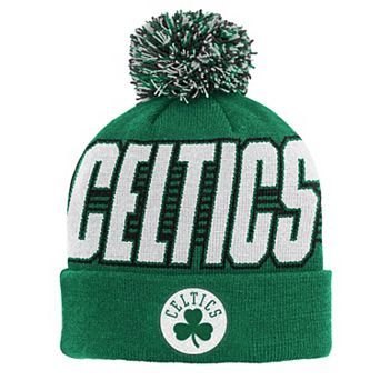 Youth Outerstuff Kelly Green Boston Celtics Cuffed Knit Hat with Pom