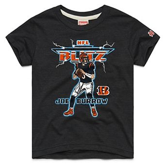 Youth Homage Joe Burrow Charcoal Cincinnati Bengals NFL Blitz Tri-Blend T-Shirt