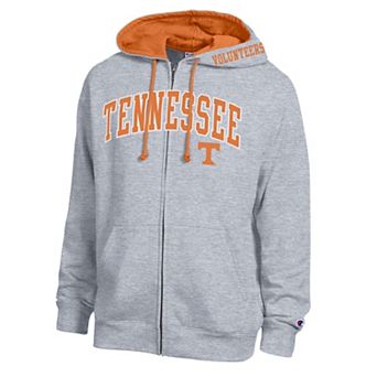 Men's Champion Heather Gray Tennessee Volunteers Arch Logo Full-Zip Fleece Hoodie